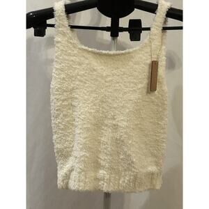 NWT Skims Women's White Fluffy Tank Top Size 12-14